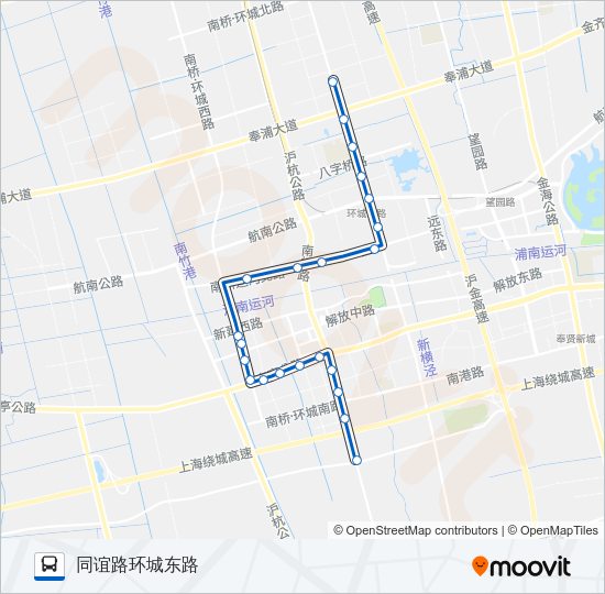 公交奉贤8（南桥8路）路的线路图