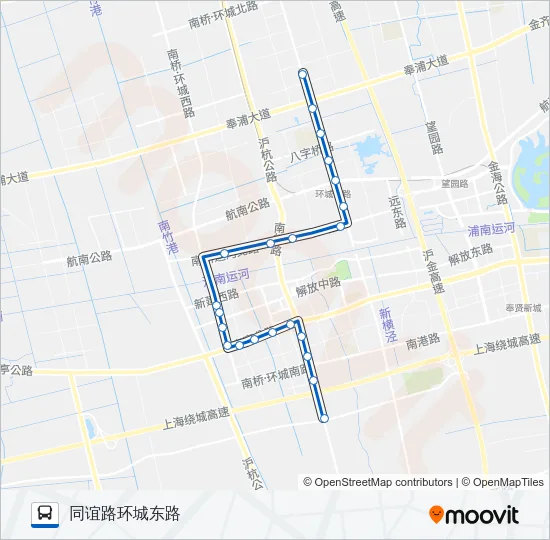 公交奉贤8（南桥8路）路的线路图