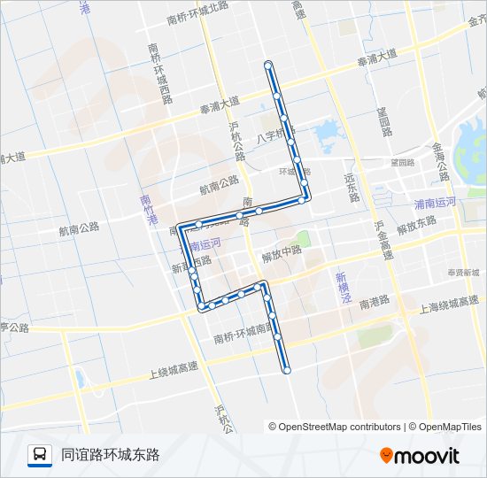 奉贤8路（南桥8路） bus Line Map