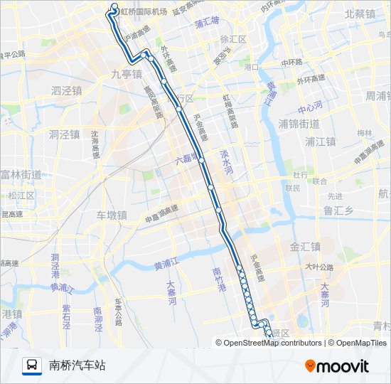 公交虹桥枢纽5路的线路图