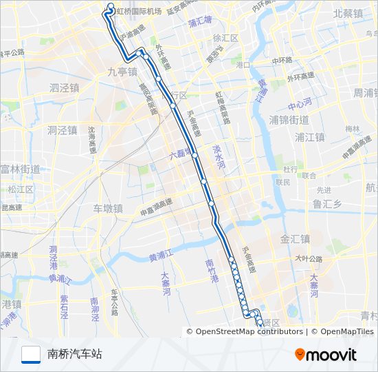 虹桥枢纽5路 bus Line Map