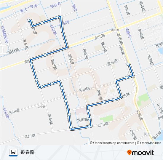 公交江川2路的线路图