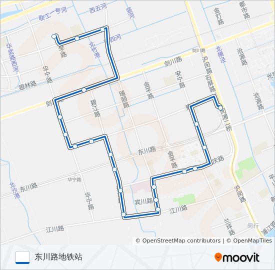 公交江川2路的线路图
