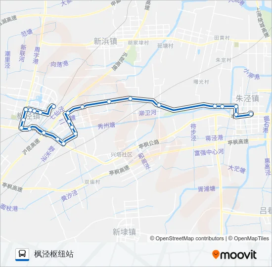 公交朱枫路的线路图