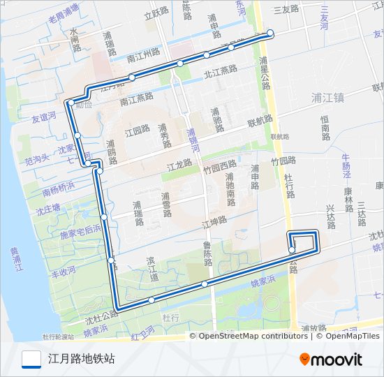 公交浦江16路的线路图