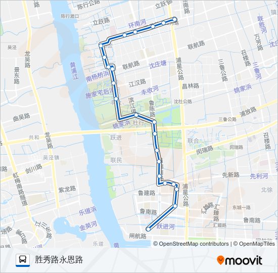 公交浦江16路的线路图