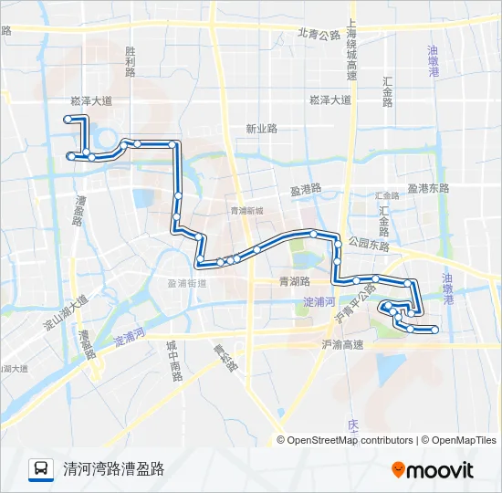 公交青浦16路的线路图
