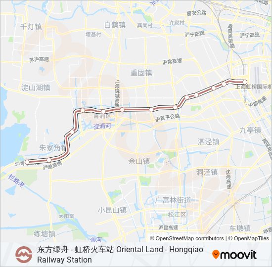 地铁17号 LINE 17路的线路图