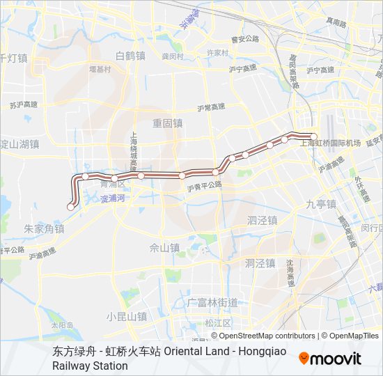 地铁17号 LINE 17路的线路图