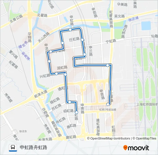 虹桥商务区1路 Bus Line Map