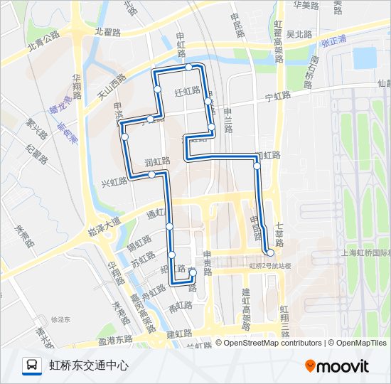 虹桥商务区1路 Bus Line Map