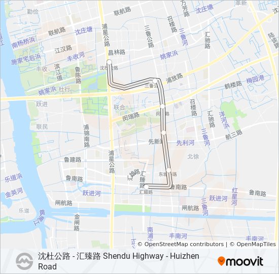 浦江线 PUJIANG LINE metro Line Map