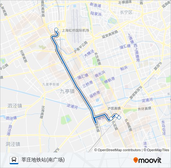 公交莘虹快路的线路图