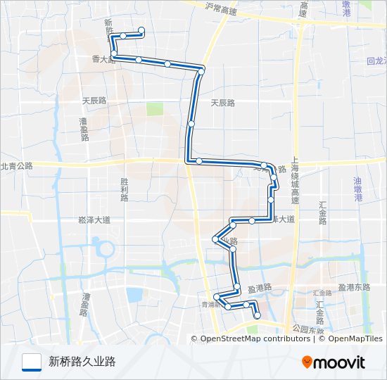 公交青浦10路的线路图