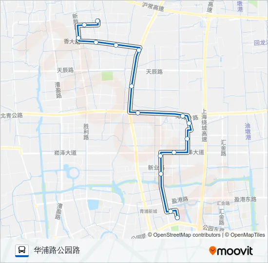 公交青浦10路的线路图