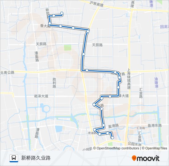 公交青浦10路的线路图