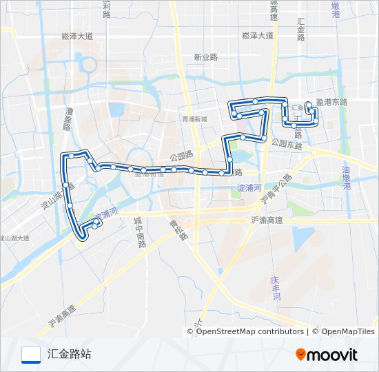 公交青浦11路的线路图