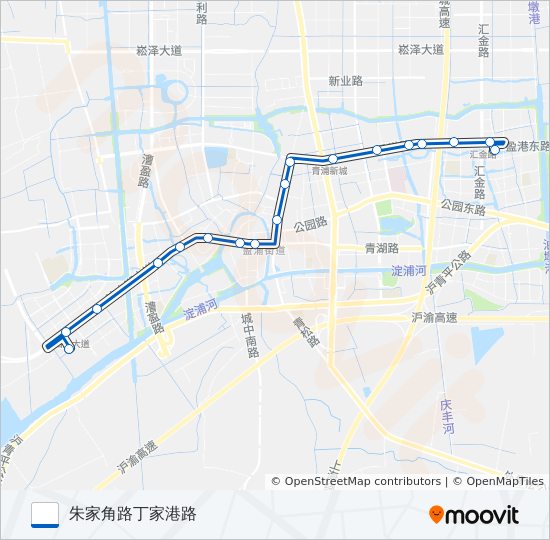 公交青浦17路的线路图
