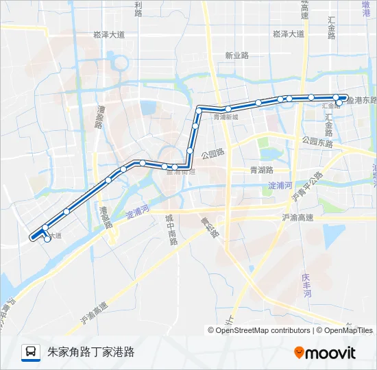 公交青浦17路的线路图