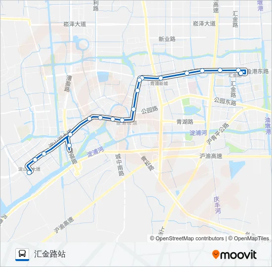 公交青浦17路的线路图