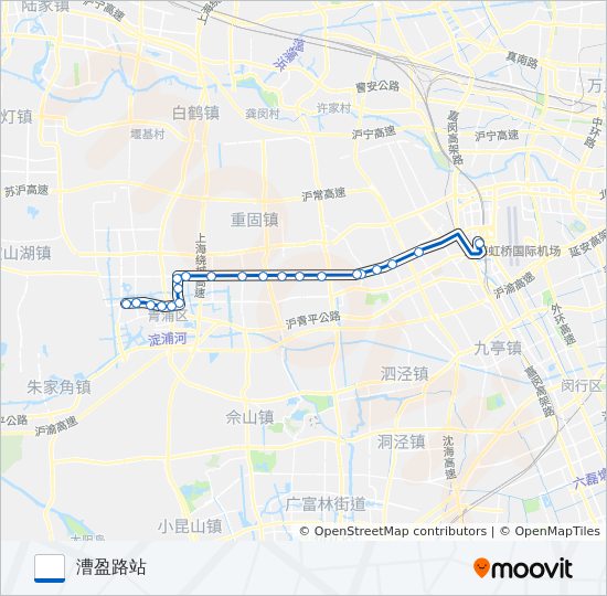 虹桥枢纽6路 bus Line Map