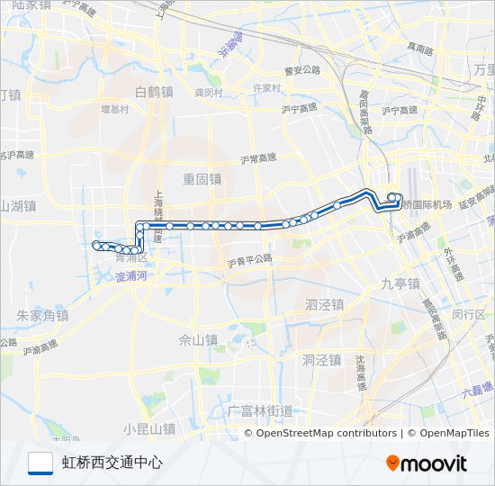 虹桥枢纽6路 bus Line Map
