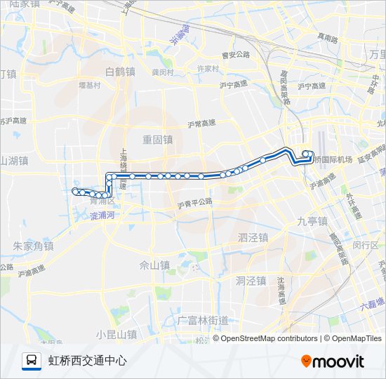 虹桥枢纽6路 bus Line Map