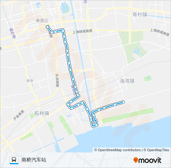 公交奉贤18（原南桥18路）路的线路图