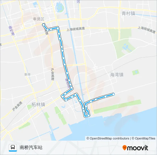 奉贤18路（原南桥18路） Bus Line Map