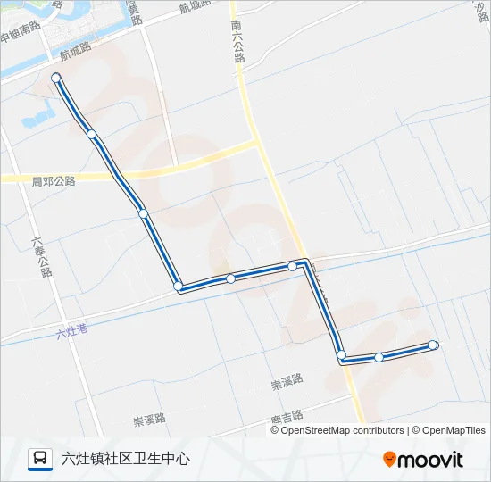 公交1036路的线路图