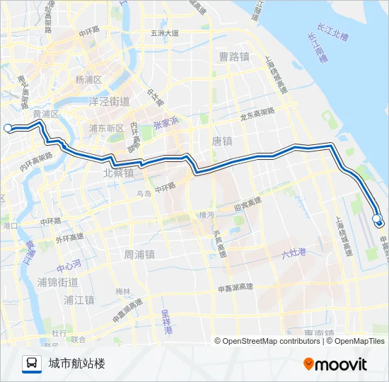 公交机场二路的线路图