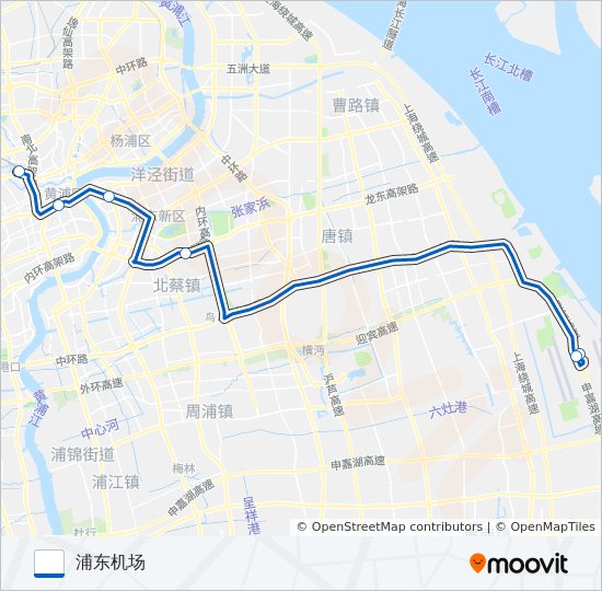 机场五线 bus Line Map