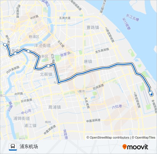 机场五线 Bus Line Map