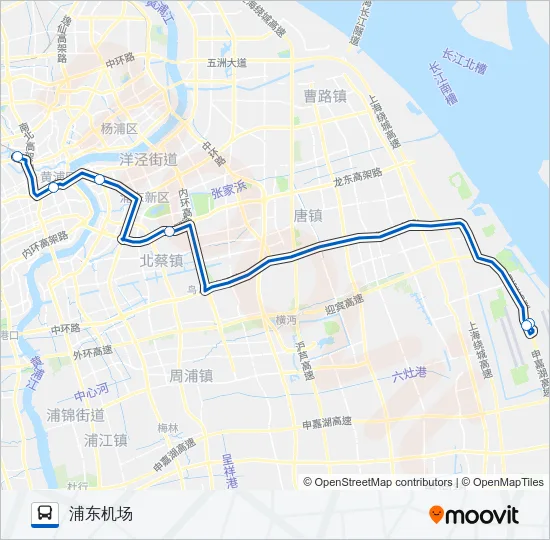 机场五线 Bus Line Map