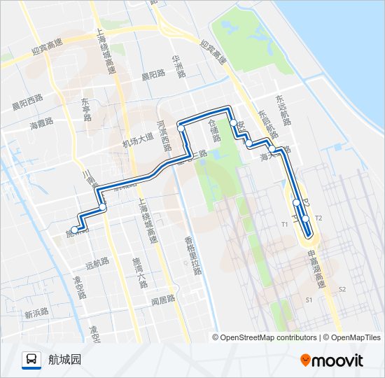 公交机场环一路的线路图