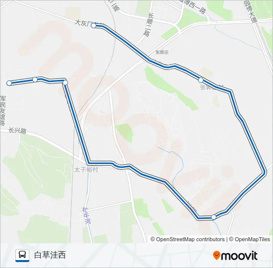 白草洼班车 Bus Line Map