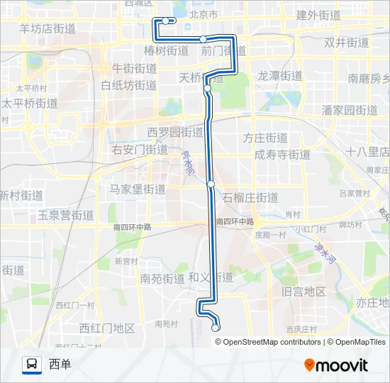 公交南苑机场专路的线路图