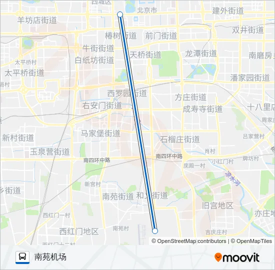 公交南苑机场专路的线路图