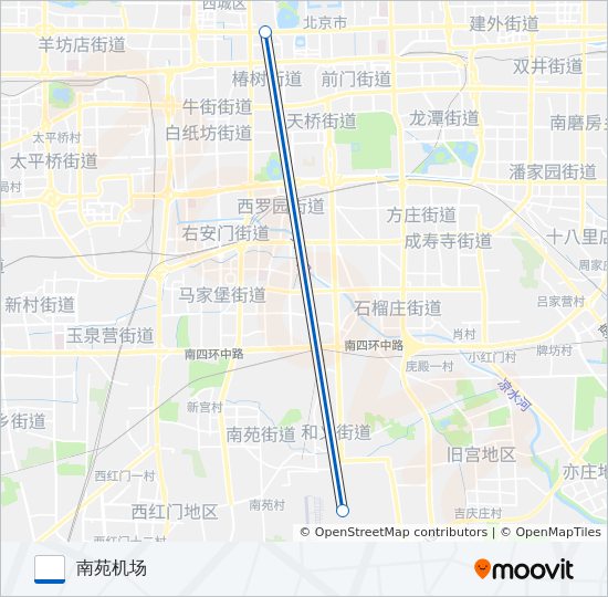 南苑机场专线 bus Line Map