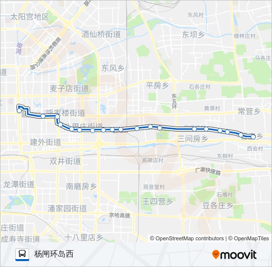 公交快速公交2路的线路图