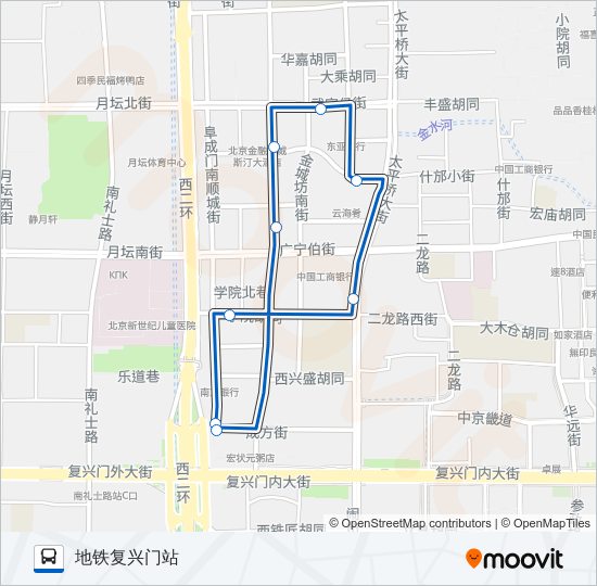 公交金融街1号专路的线路图