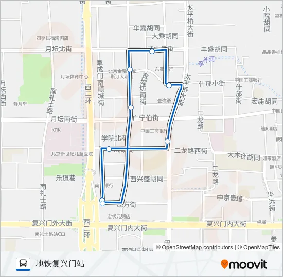 金融街1号专线 Bus Line Map