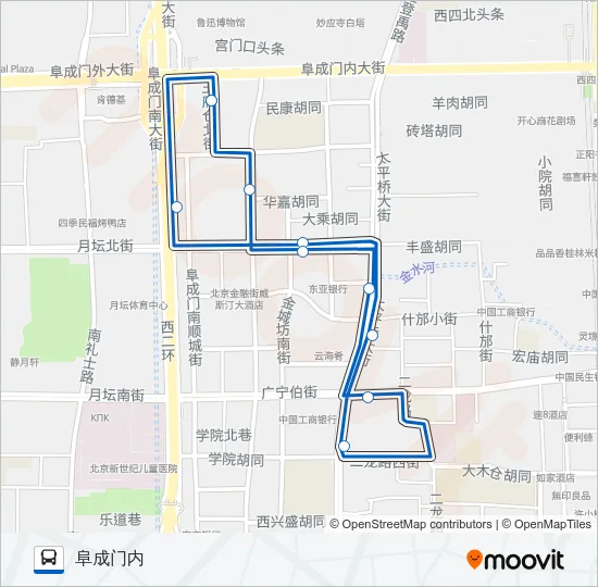 公交金融街2号专路的线路图