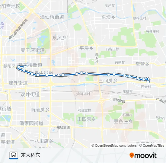 公交快速公交2区间路的线路图