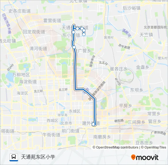 公交天通苑-国贸通勤快车路的线路图
