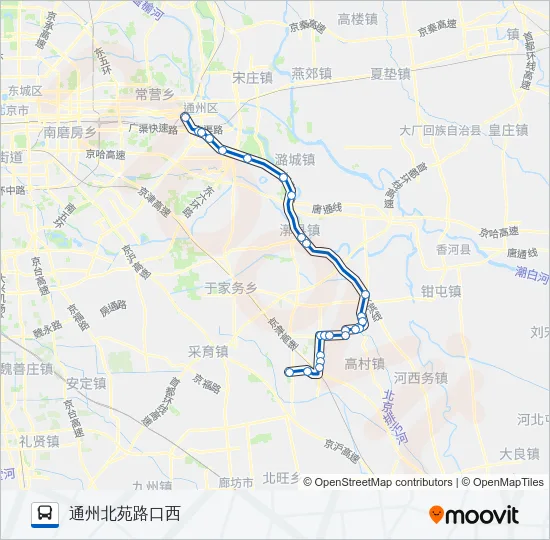 柴厂屯-北苑通勤快车 Bus Line Map