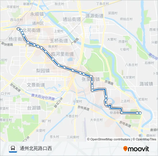 里二泗-北苑通勤班车 Bus Line Map