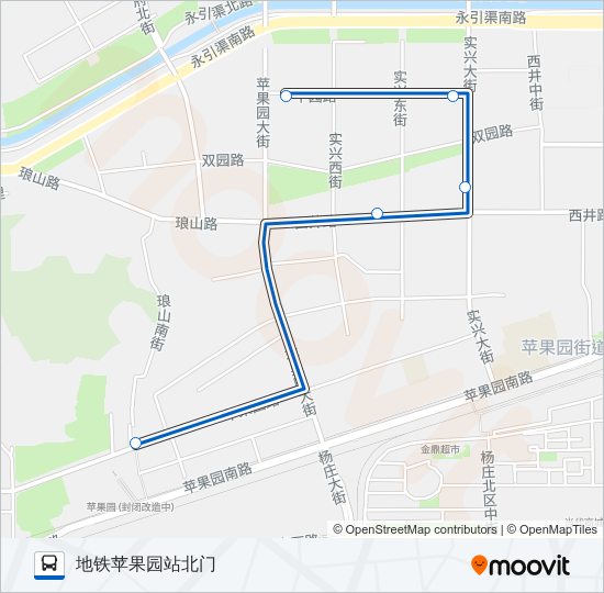 中关村科技园石景山园区通勤车 bus Line Map