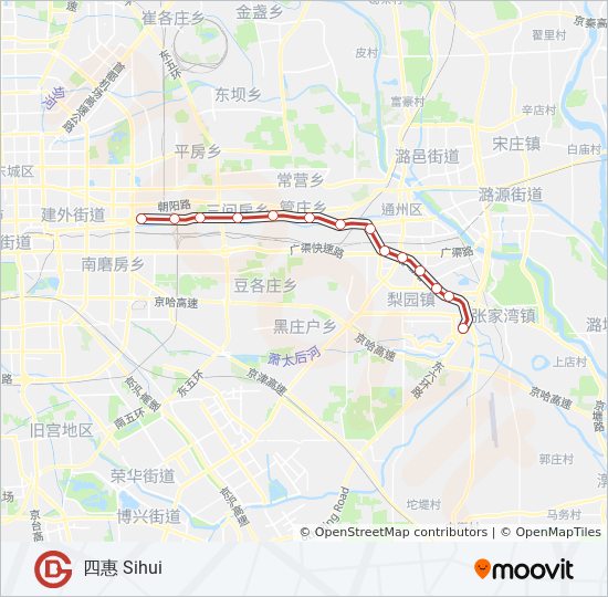 八通线 BATONG LINE metro Line Map