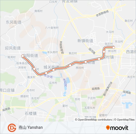 燕房线 YANFANG LINE metro Line Map